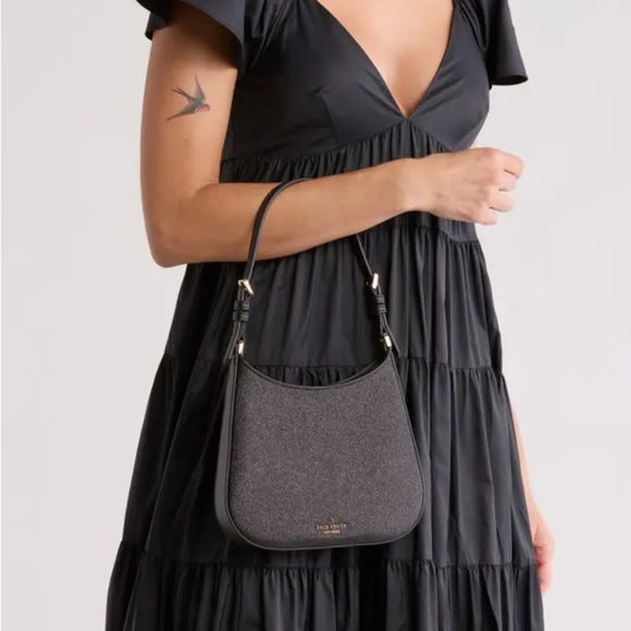 Kate Spade Elegant Black Glitter Shoulder Bag - Picture 2 of 7